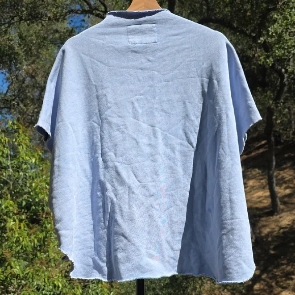 NEW FRANK & EILEEN TEE LAB AUDREY CAPELET FLEECE MIN BLUE SWEATSHIRT #2 SIZE OS